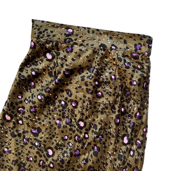 NWT Walter Baker Midi Pencil Slip Skirt Olive Leopard Size 4 - Picture 4 of 8